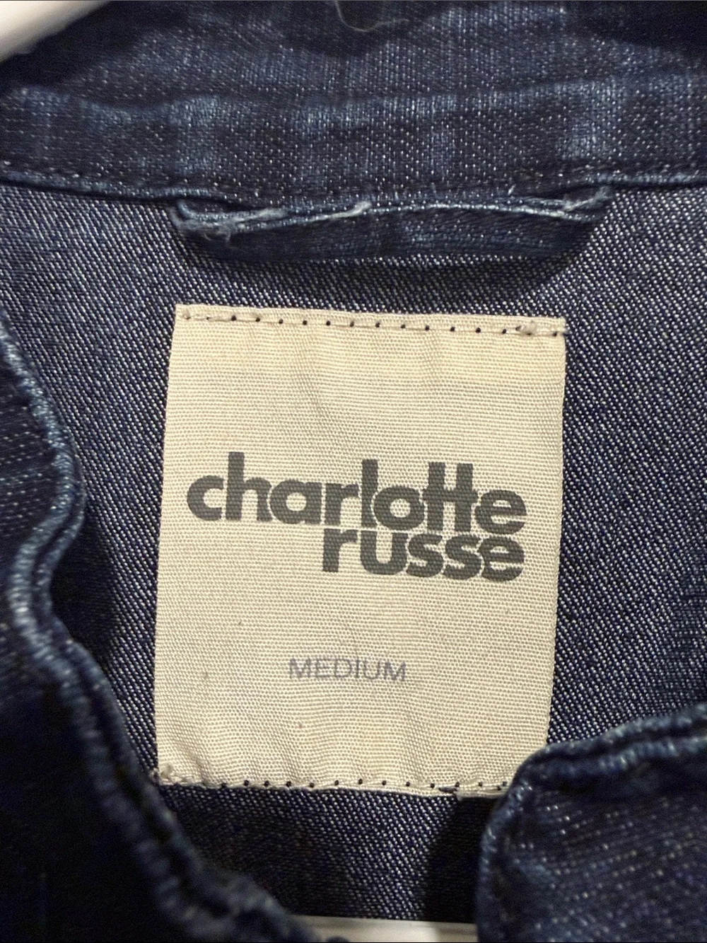 Charlotte Russe Dark Wash Denim Jacket – Medium